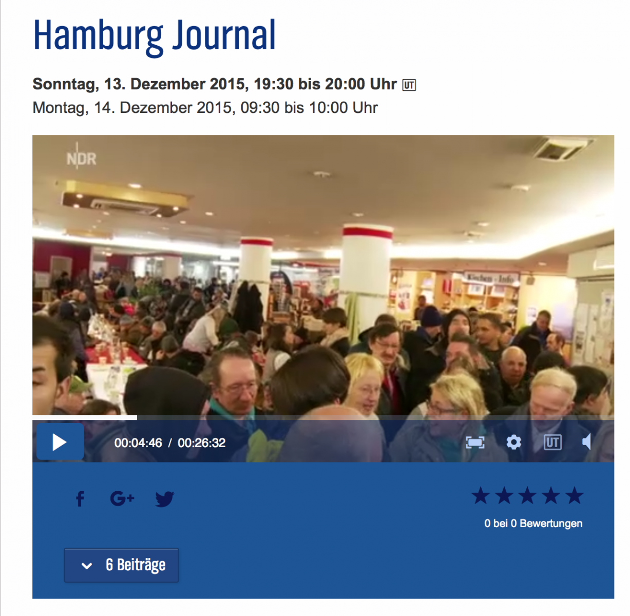 TV-Beitrag NDR Hamburg Journal